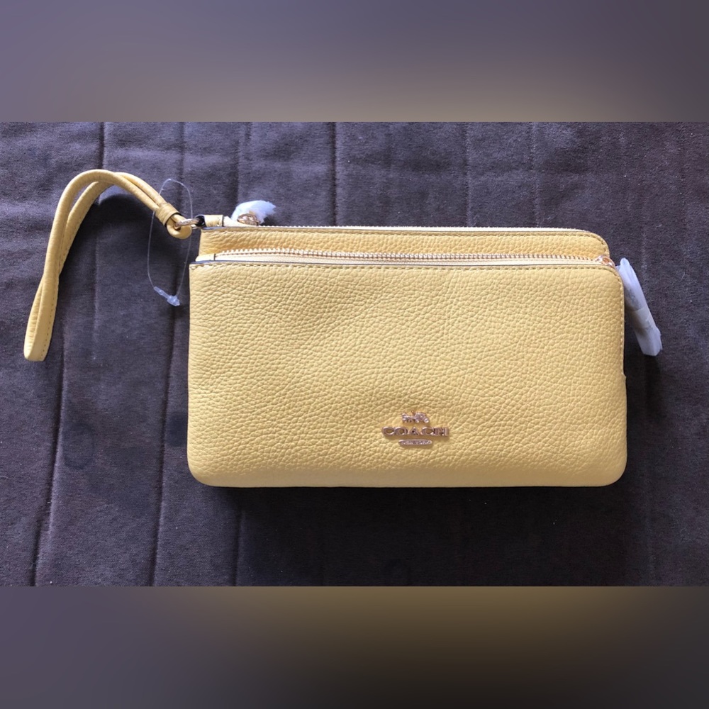 Coach Tech Wristlet in Retro Yellow